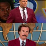 Rob Gronkowski Instagram - Gronk dressed up as Ron Burgundy and nailed the impression 😂🐿️