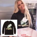 Rob Kardashian Instagram - @khloekardashian in @halfwaydead Neon Skull Long Sleeve Hoodie #HWD 💀💀