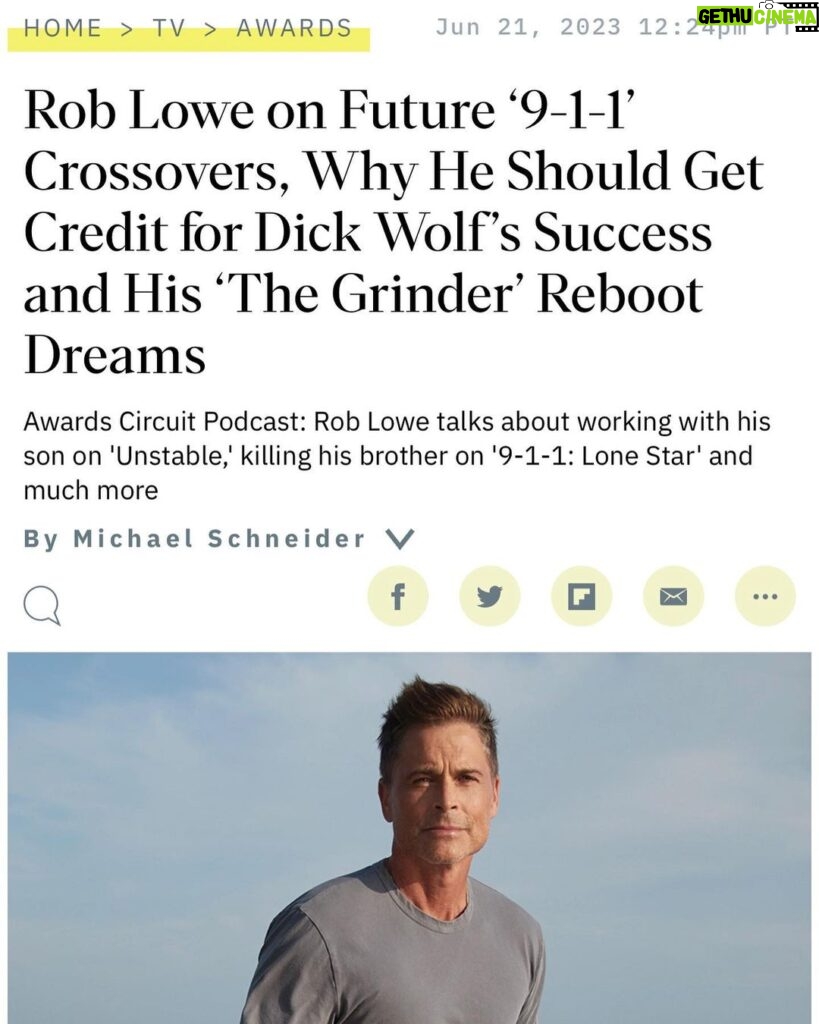 Rob Lowe Instagram - Sat down with @Variety Awards Circuit to discuss Emmys, #Unstable, & more. Check out the full podcast episode, out now!