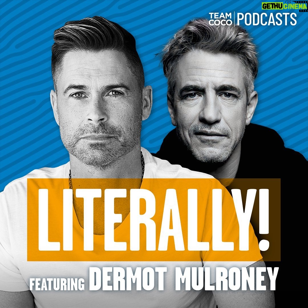 Rob Lowe Instagram - Today on #Literally, Dermot Mulroney joins Rob to discuss their shared love of regional theater, Dermot’s second career as a recording cellist, and their jealousy of Timothée Chalamet, and much more. Listen at the link in bio!