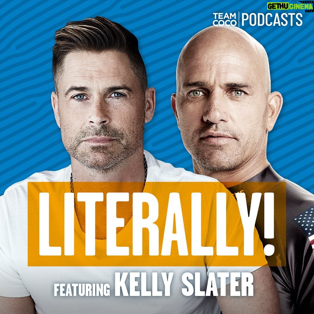 Rob Lowe Instagram - Today on #Literally, Rob is talking to 11-time World Surf League champion Kelly Slater. They discuss the legend of Eddie Aikau, the big waves of Nazaré, the surge of global interest in surfing AND golfing, and much more. Listen at the link in bio!