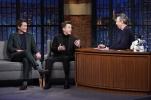 Rob Lowe Instagram - Tonight! @johnnylowe & I sit down with @latenightseth to talk all things #Unstable, including our relationship. Tune in & then watch #Unstable on @netflix.