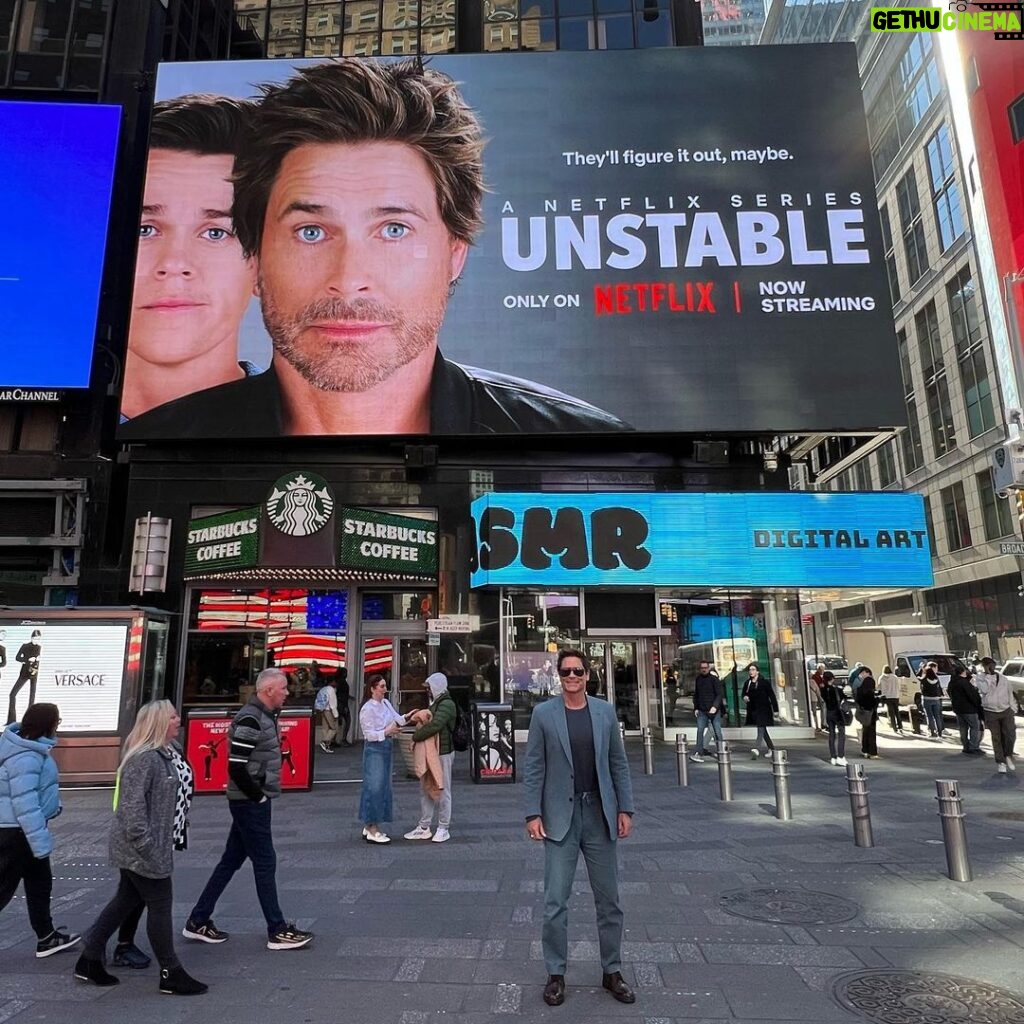Rob Lowe Instagram - #Unstable in Times Square! Now streaming on @netflix. Times Square, New York City