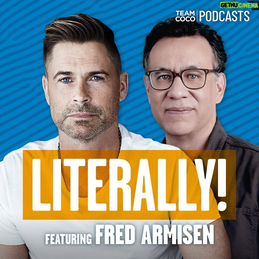 Rob Lowe Instagram - Today on #Literally, Fred Armisen joins Rob to discuss the time Tommy Lee Jones locked eyes with Rob across a crowded room, what makes comedies like 30 Rock so great, the origin of The Californians sketch on SNL, their new #Netflix show #Unstable, and more. Listen at the link in bio!