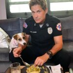 Rob Lowe Instagram – Nothing better than having Daisy at work… until it’s time to eat.. #911Lonestar