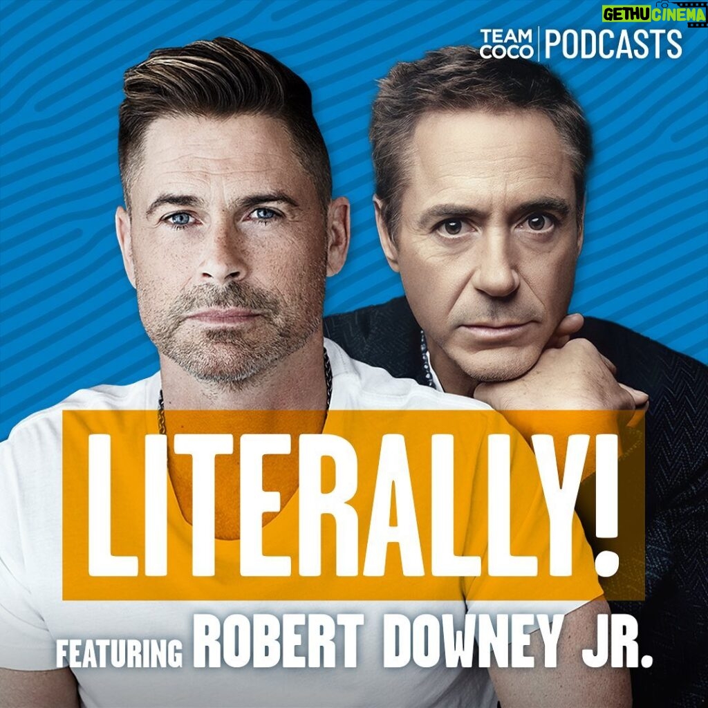 Rob Lowe Instagram - Today on #Literally Robert Downey Jr. joins Rob to discuss their shared memories from Santa Monica High School, surviving the 1980s, the genius of Christopher Nolan, growing from set-backs, and more. Listen at the link in bio.