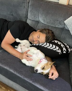 Rob Lowe Instagram - Mornings are NOT for us 😴 #Daisy