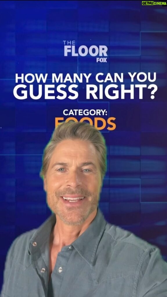 Rob Lowe Instagram - Think you can conquer the food category better than @roblowe? Let me know how many you got right in the comments and catch the premiere of #TheFloor TONIGHT on @foxtv, next day on @hulu!