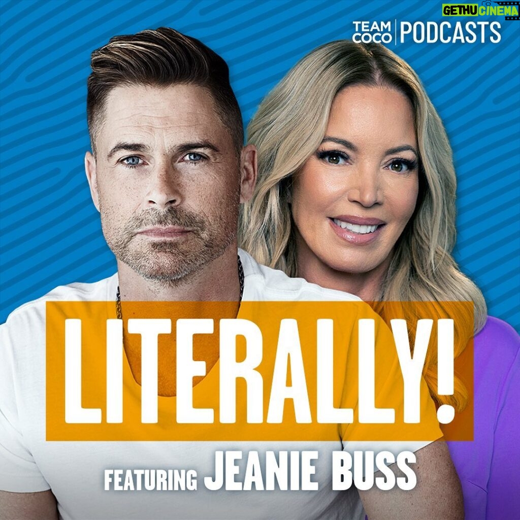 Rob Lowe Instagram - Today on #Literally controlling owner and president of the Los Angeles Lakers Jeanie Buss joins Rob to discuss talks about her recent marriage to comedian Jay Mohr, what it was like to grow up in a historic Hollywood home, and the legacy of Kobe Bryant. Listen at the link in bio.