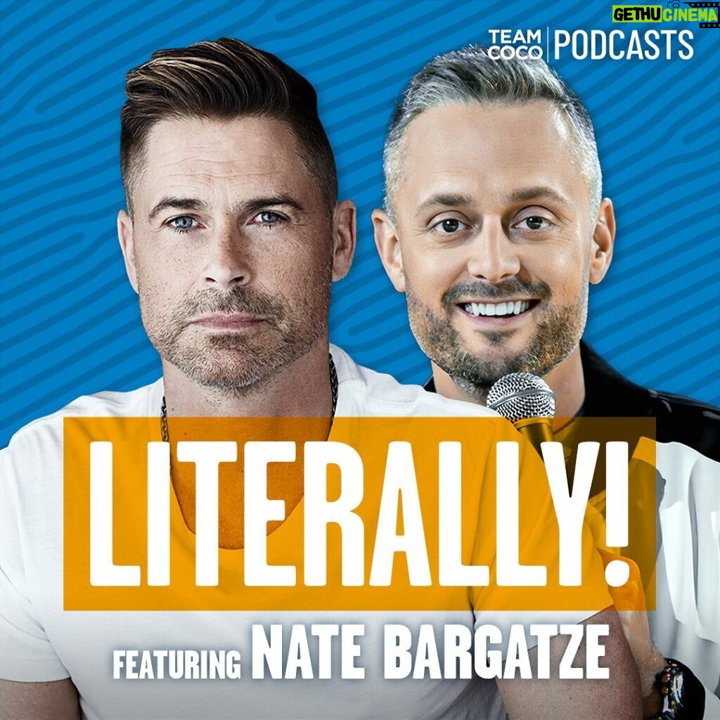 Rob Lowe Instagram - Today on #Literally, Nate Bargatze joins Rob to discuss being the nicest guy in standup, what it’s like performing in some of the most remote towns on the planet, and all the best places to find Bigfoot. Listen at the link in bio.