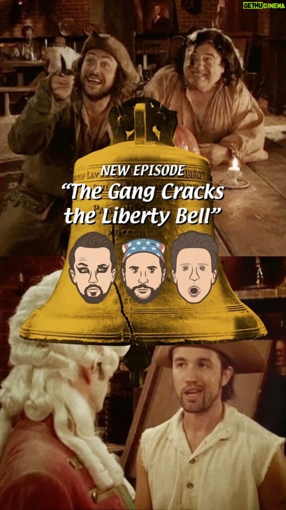 Rob McElhenney Instagram - Great acting is all in the wooden teeth. New pod, The Gang Cracks the Liberty Bell, out now! It’s a polarizing episode. If you loved it, you’re gonna love this one. If you hated it, we’d love to tell you why you’re wrong. Tune in! ☀️🎧 #thesunnypodcast #newep #libertybell #robmcelhenney #glennhowerton #charlieday