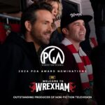 Rob McElhenney Instagram - Wow! @WrexhamFX has been nominated for a PGA Award in the Outstanding Producer of Non-Fiction Television category. Thank you to the @producersguild for the recognition! I am honored and proud of the entire team and crew. Thank you to the people of Wrexham for letting us tell your story! ❤️🏴󠁧󠁢󠁷󠁬󠁳󠁿
