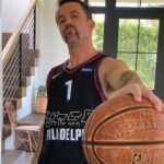Rob McElhenney Instagram - Who wore it best? The 43 year old actor who deflated the ball in order to palm it, the 45 year legend @theofficialai3 or the 24 year old phenom @bensimmons? Who can really say honestly? But one thing is for Got-dam sure... GOOD THINGS JUST KEEP HAPPENING IN PHILLY. Thanks @desron and @sixers for the gear. I’ll just be out here Trusting the Process. (Democracy and Basketball)