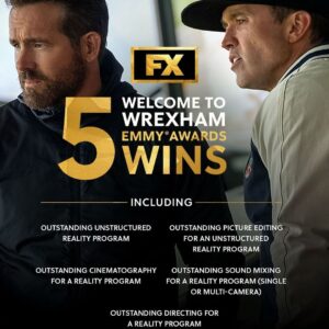 Rob McElhenney Instagram - Congratulations to the entire team on winning 5 EMMYS for #welcometowrexham! It has been an honor to be able to tell this story. And to the Always Sunny gang, there’s still hope for next season! 🏆