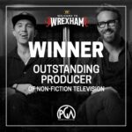 Rob McElhenney Instagram - Being a part of Wrexham’s story is the gift of a lifetime. Up the town!! 🏴󠁧󠁢󠁷󠁬󠁳󠁿 #pgaawards