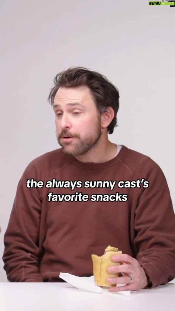 Rob McElhenney Instagram - All of @thesunnypodcast’s favorite snacks 🥖🥃🍝 Watch the latest episode of snacked now via the link in bio.
