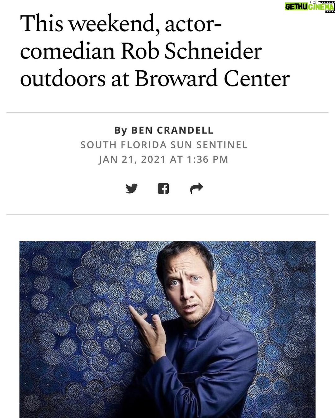 Rob Schneider Instagram - I love Florida!! LAST NIGHT WAS: King Center – Main Stage 3865 N Wickham Rd, Melbourne TONIGHT FRIDAY JAN 22: Broward Center 201 SW 5th Ave Ft. Lauderdale(2 SHOWS!) TOMORROW SAT JAN 23: Capitol Theatre 331 Osceola Ave. Clearwater
