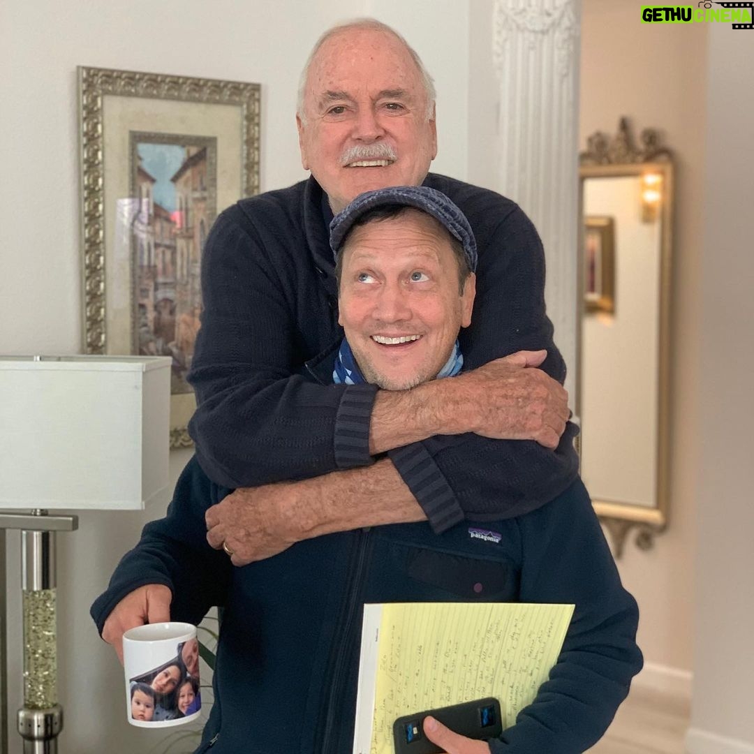 Rob Schneider - 49.4K Likes - The brilliant comedy legend,
the lovely @JohnCleese and me working on our new film,
“The Great Emu War” with our pal Monty Franklin