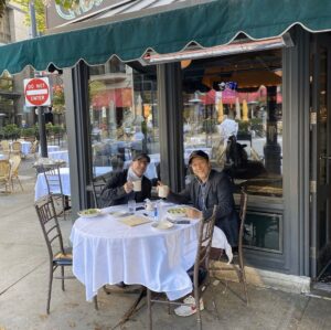Rob Schneider Instagram - “GIBSON’S” CHICAGO!
No place I’d rather be!
Pre-Show LUNCH! My pal @iamjamielissow and I will be performing TONIGHT THRU SUNDAY @improvchicago