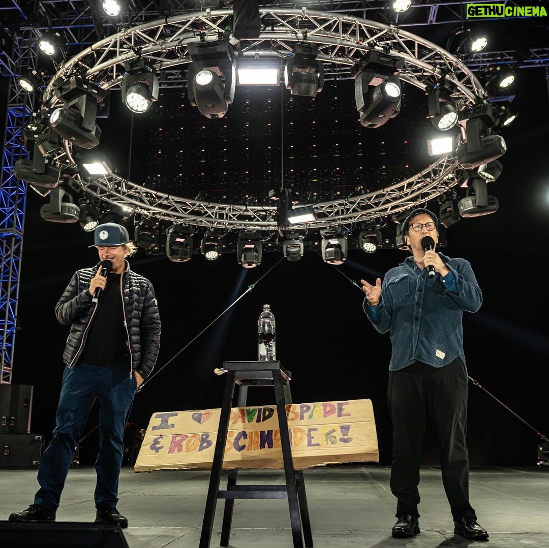 Rob Schneider - 26.5K Likes - Thank YOU Ventura County Fairgrounds for such a great welcome for @davidspade and me! We had a BLAST! Thanks Mark Webb for awesome Pics!