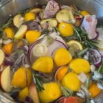 Rob Schneider Instagram - Turkey Brine… 2 cups of Sea Salt, 2 cups sugar, bottle of White Wine, apples, oranges, currents, cranberries, honey, 6 cloves crushed garlic, 2 sliced onions, rosemary, thyme, sage and love ❤️ Let soak in fridge for 8- 18 hours…