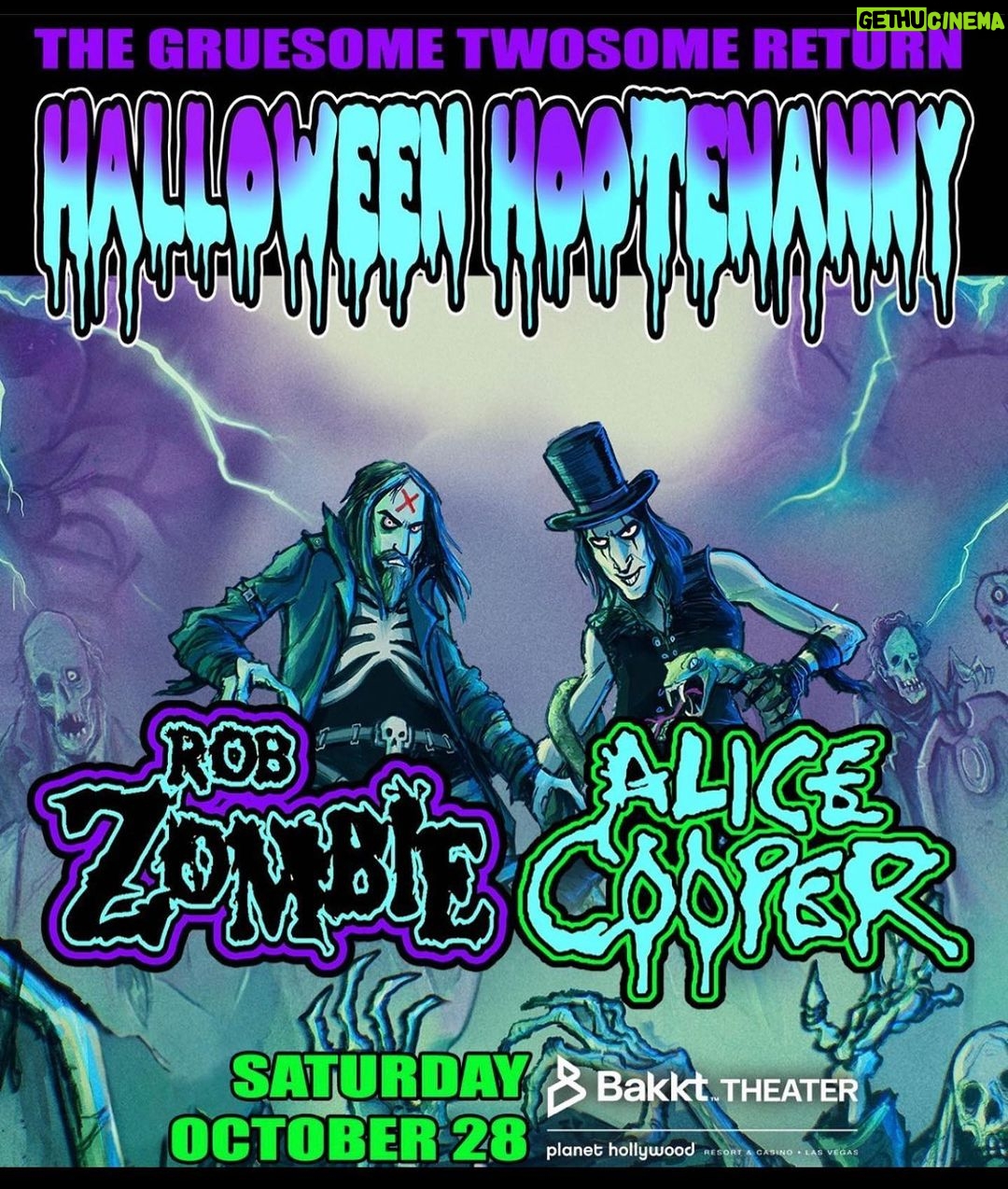 Rob Zombie Instagram - The Gruesome Twosome! 🎃 Las Vegas! 🎃 Be there! 🎃