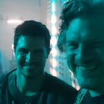 Robbie Amell Instagram - Me and Johannes Roberts (director) the last day of shooting Resident Evil Welcome to Raccoon City. Johannes was a huge fan of the games and he was the best person I could imagine to helm the film. Working with him was incredible and I can’t wait for you all to see what we made! November 24.