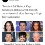 Robbie Amell Instagram – I grew up playing the Resident Evil games. This is a dream come true for me. Can’t wait to get to work!