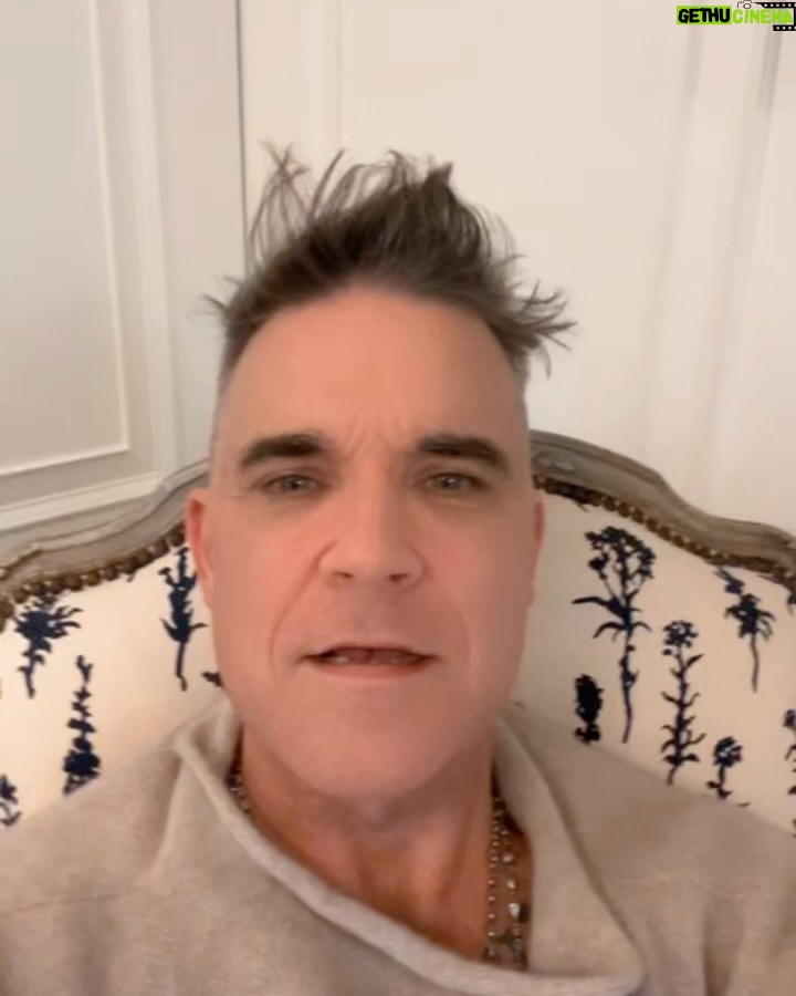 Robbie Williams Instagram - Integritas Et Cacas. I had a dream that woke me up last night and I wrote it down because at the time it felt like a great business idea. So apparently this made sense to me at 4 am this morning. A doctor comes round and injects you with a bug so you can have the day off work - The business name? “Rental illness’’.Like I say, It made sense this morning. I’LL KEEP IT SIMPLE TODAY ITS THE FINAL OF THE COMMENT SECTION CUP !!!!!!!!!!!!!! YOU’RE THE VOICE - JOHN FARNHAM V WAKE ME UP BEFORE YOU GO GO - WHAM. DO WHAT THE MAN SAYS IN TODAY’S GRID VIDEO LETS HAVE IT !!!!!!!!!! WE HAVE TAKEN SILLY very SERIOUSLY R.P. Williams President/Chairman/Benevolent Dictator and Delusional Manifesting Champ. Namaste 🙏❤️