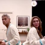 Robbie Williams Instagram - …About that after party : @robbiewilliams and I in our Beau Cricket Jumpers and our underwear 💙 #afterparty #mrandmrs #danceparty #fuckingfantastic @shopayda AWxx