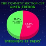 Robbie Williams Instagram – Integritas Et Cacas.
Pleasantries and Hail Keanu 
The Comment Section Cup – Alien edition.

After my post yesterday Lorraine Chambers in the CS writes:
“my ex saw Huey Lewis hide behind a car when he saw Billy Idol park to get off his motorcycle’’
This is just epic. Peak 80’s Business. I will probably think about this for a while.

I have hidden a few times. My most memorable was hiding from Tina Turner backstage at some TV show. I felt too
nervous to meet her, and the other one was behind a sofa -backstage again- Hiding from Karl Lagerfeld. Because he 
cast a very imposing figure and he scared me. God bless them Both RIP.

Re My Album of covers of songs where the artist hates me. I like ‘’Jazz Hands’’ whoever came up with that. Bravo.

In other news, I fell out with a friend of mine today about who was the best philosopher. He really likes Nietzsche But im loving Engles instead.

Talk to me of crisps.

Praise you – Fatboy Slim – goes through. I would have chosen Rhythm is a dancer. It’s more 90’s to me.

Livin La vida Loca – Ricky Martin 

V 

Return of the Mac –  Mark Morrison 

which song represents the 90s the best?

Write your answer in the comment section below.

Peace be with you 

Get Sectioned cos.

We taKE SILLY very SERIOUSLY 

R.P. Williams President/Chairman/Benevolent Dictator, Delusional Manifesting Champ.

Namaste 🙏❤️