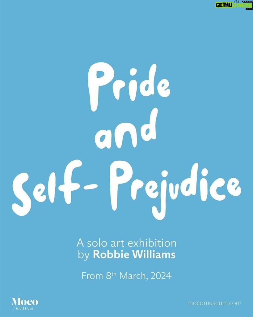 Robbie Williams Instagram - Robbie Williams announces his first solo art exhibition titled ‘Pride and Self-Prejudice’. Featuring pieces the artist has crafted over the years, the exhibition will open on March 8th at @mocomuseum in Amsterdam. “I love to express myself through my art, and over many years it’s helped me with some of the challenges I’ve faced. It’s well documented that at times I’ve experienced poor mental health, and during these times art, and humour, have been really useful tools for me. I’m delighted to be working with Moco Museum and I hope that this exhibition will help demonstrate the healing power of art, and perhaps inspire, connect and intrigue those who come to experience it. Rob x” For more information, visit the link in bio.
