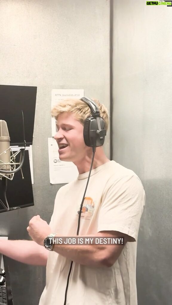 Robert Clarence Irwin Instagram - Shhh… be very, very quiet! Robert’s in the studio dropping straight fire on the mic 🤫🔥🎤 #ImACelebrityAU Starts March 24 on @channel10au and @10playau