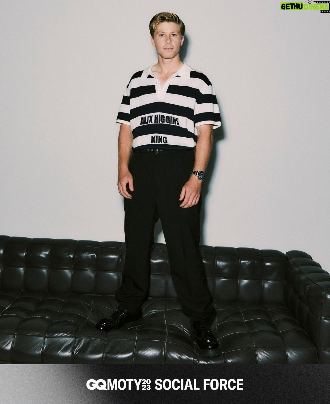 Robert Clarence Irwin Instagram - I am honoured to be awarded The GQ Man of the Year, Social Force. Working with @gqaustralia on this photo shoot was incredible - far from the khakis, but what an experience! It is so meaningful to receive this award, thank you @gqaustralia π Photography by @jbjbj_ Styling by @harrietcrawf_ord Words by @charlescalver Production by @charlottemelissarose Hair by @_roryrice_ Grooming by @mollywarkentin Wearing @alixhiggins and @prada #GQMOTYxBOSS
