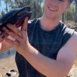 Robert Clarence Irwin Instagram - Discovering a little freshwater turtle in a waterhole!