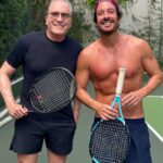 Roberto Justus Instagram - Hoje cedo a batalha foi boa na quadra! 🎾🎾🎾