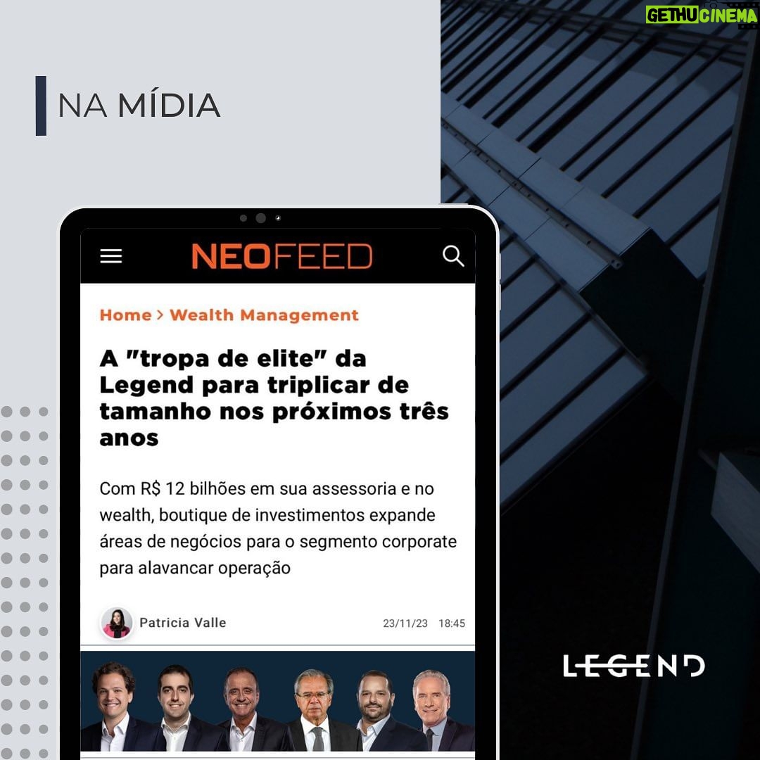 Roberto Justus Instagram - O Neofeed destaca com exclusividade alguns de nossos planos de crescimento. Completada a marca de R$ 12 bilhões sob gestão em apenas 3 anos de existência, temos em vista um oceano azul de oportunidades. Um dos grandes motivos para nosso rápido e sólido crescimento foi termos investido fortemente em uma equipe de alta performance. Selecionamos os melhores do mercado, garantindo que a experiência completa dos nossos clientes seja diferenciada. Composta pelas verticais de assessoria de investimentos private, ligada ao BTG, pelo seu braço independente de wealth management e, em breve, pelo lançamento de uma gestão especializada em legal claim (investimentos em casos judiciais empresariais), temos planos estruturados de chegar aos R$ 50 bilhões até 2026. Como disse Paulo Guedes, nosso chairman e um de nossos principais acionistas, “a Legend tem se mostrado um player diferenciado no mercado de wealth management. O mix de gerações dos sócios gera um ambiente de troca permanente de inteligência e conhecimento, que vem fazendo com que possam atender com excelência às necessidades dos clientes de perfil private”. Também se junta ao time de peso Daniella Marques, ex-presidente da Caixa Econômica Federal, como membro do board para assuntos estratégicos. Leia a matéria completa no link: https://neofeed.com.br/wealth-management/a-tropa-de-elite-da-legend-para-triplicar-de-tamanho-nos-proximos-tres-anos/ #midia #socios #3anos #aniversario #investimentos #mercado #12bi Avenida Brigadeiro Faria Lima