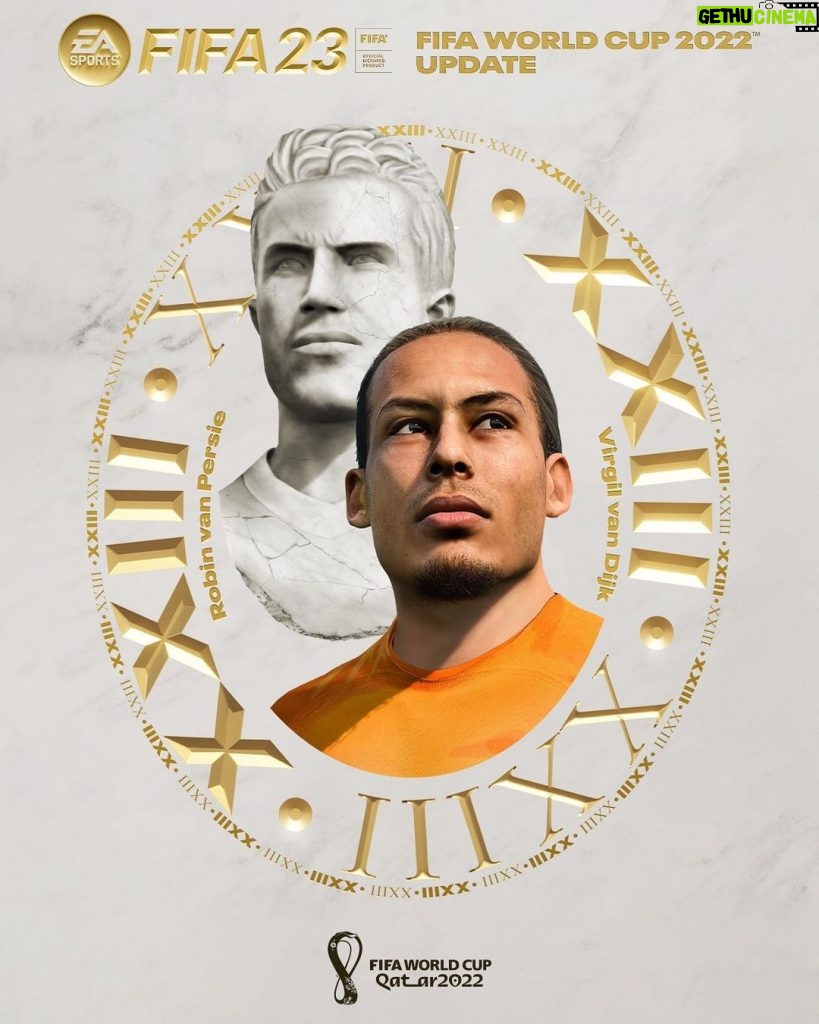 Robin van Persie Instagram - We are all behind you, @virgilvandijk 🇳🇱! Honoured to share this special #FIFA23 #FIFAWorldCup cover with you 💪