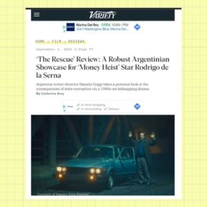 Rodrigo de la Serna Instagram - Una reseña espectacular de nuestra película EL RAPTO (proyectándose estos días en Venecia y debutando la próxima semana en Toronto) en Variety. 🇦🇷

A really cool review for our film EL RAPTO (currently screening in Venice, debuting next week in Toronto) in Variety. 🇺🇸

#elrapto #reicine #infinityhill #paramountplus #rodrigodelaserna #danielagoggi #JulietaZylberberg #venice80 #toronto #Variety 

@labiennale @tiff_net @variety