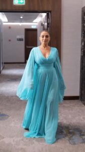 Rogena Instagram - Stylist @saeedramzi Dress @michael5inco Make up @nehal_khalil_makeup_artist Hair @minasaeedhairstylist @alsagheersalons Photo grpher @hatefstudio @regal.heights.hotel
