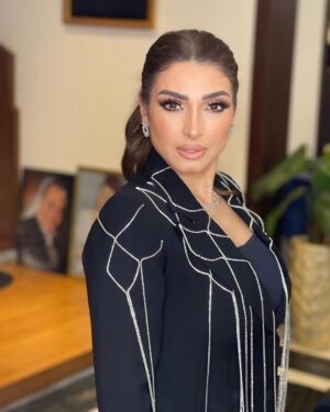 Rogena Instagram - Styled by @mayajules 
Make up @alsagheersalons 
@artistnehal 
Hair @ahmedzakaria_hairstylist 
Suit @be_my_guest_shopping