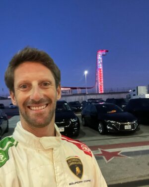 Romain Grosjean Instagram - Testing out the taste of Texas with the speed of a  Lamborghini. 🚗💨 #Lamborghini #SpeedTest #behindthescene #bbq