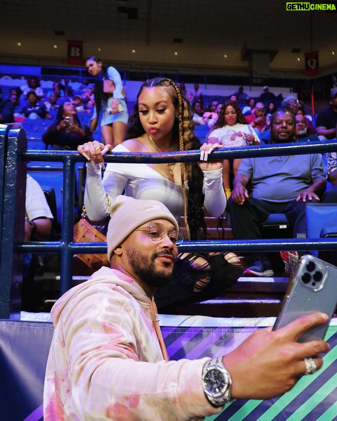Romeo Miller Instagram - After the show it’s the after party! Court side with my NOLA brother @dee1music celebrating the best in Black college basketball at the inaugural HBCU All Star Game sponsored by AT&T the other day. @att thank you for having me and shoutout to my hometown for hosting an amazing event. C'est un truc de la Nouvelle Orléans. #GoodTimes Photography by @elijah.wells. New Orleans, Louisiana