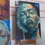 Rose Namajunas Instagram - #Repost @claudechandlerart ・・・ Progress time lapse video of my latest painting titled: 'rose'. Created by repeatedly stamping the word rose. @rosenamajunas was the inspiration and model of this portrait, one of my favorite UFC female combatants. #contemporaryart #contemporaryportrait #androgynous #artoninstagram #portrait #portraitpainting #southafricanart #ufcart #timelapse #acrylic #stampart #stamp #rose #rosenamajunas