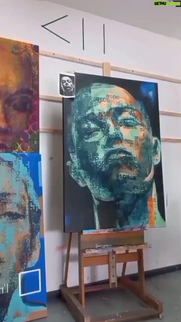 Rose Namajunas Instagram - #Repost @claudechandlerart ・・・ Progress time lapse video of my latest painting titled: 'rose'. Created by repeatedly stamping the word rose. @rosenamajunas was the inspiration and model of this portrait, one of my favorite UFC female combatants. #contemporaryart #contemporaryportrait #androgynous #artoninstagram #portrait #portraitpainting #southafricanart #ufcart #timelapse #acrylic #stampart #stamp #rose #rosenamajunas