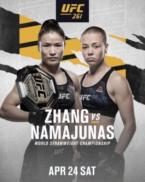 Rose Namajunas Instagram - God Willing And New!!! 
#Repost @ufc
・・・
A classic in the making! @ZhangWeiliMMA faces @RoseNamajunas at #UFC261 🏆🌹
