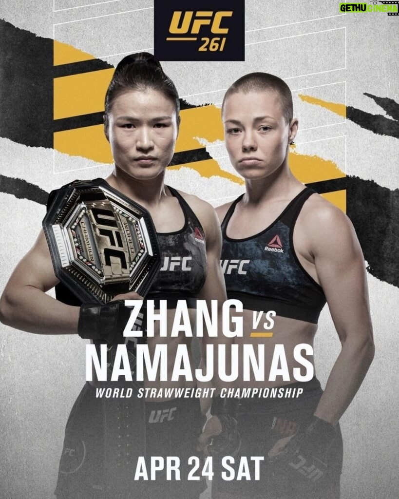 Rose Namajunas Instagram - God Willing And New!!! #Repost @ufc ・・・ A classic in the making! @ZhangWeiliMMA faces @RoseNamajunas at #UFC261 🏆🌹