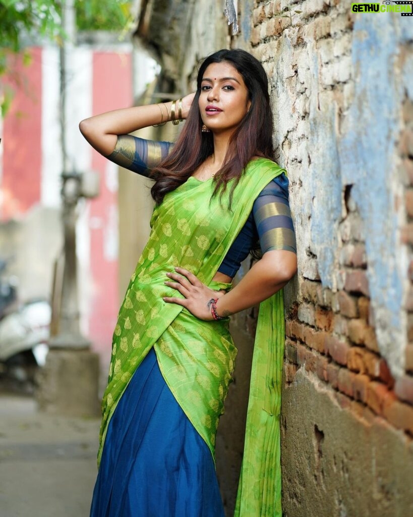 Roshini Haripriyan Instagram - Pachaaaa !!♥️♥️ Outfit @ivalinmabia Photography @rightfilmer #cookwithcomali #cookwithcomali3 #roshni #roshniharipriyan Chennai, India