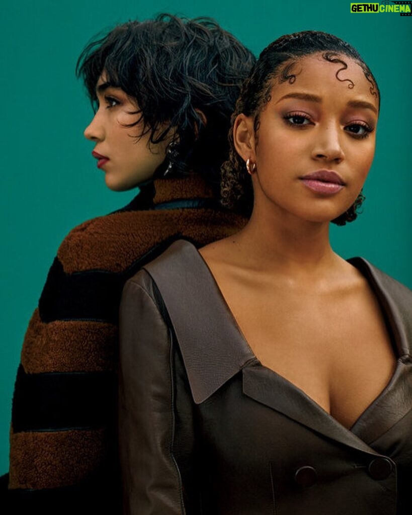 Rowan Blanchard Instagram - @nytimes @tmagazine more than ten years of being friend soulmates my dearest @amandlastenberg 🏩 and we got to do this fancy @tmagazine shoot in our fancy coats to celebrate 💐in print on the 18th 🍸