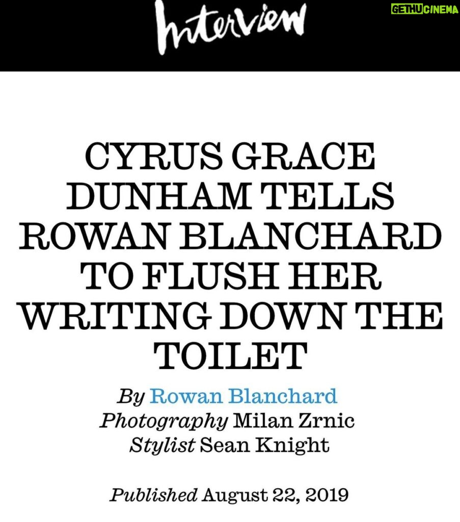 Rowan Blanchard Instagram - I was very excited to have interviewed my wonderful friend @cyrus_today about their very special forthcoming book A YEAR WITHOUT A NAME, which after I read it, is now of one of the most vivid memoirs in my memory. We spoke about childhood attractions to the perverse and the transgressive, diary keeping, and confronting former writing from earlier parts of your life. Link in the 💦 @interviewmag